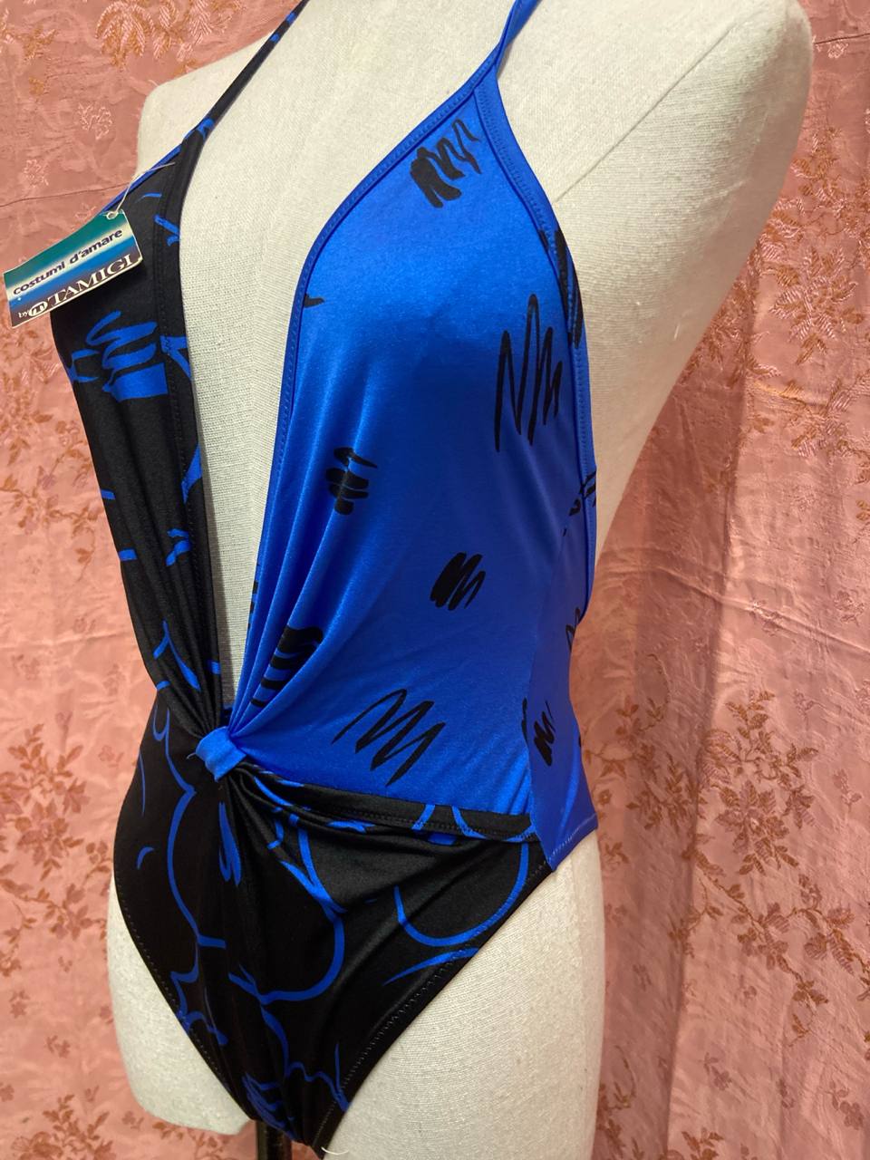 Costume intero Tamigi nero e blu, tg.42, deadstock