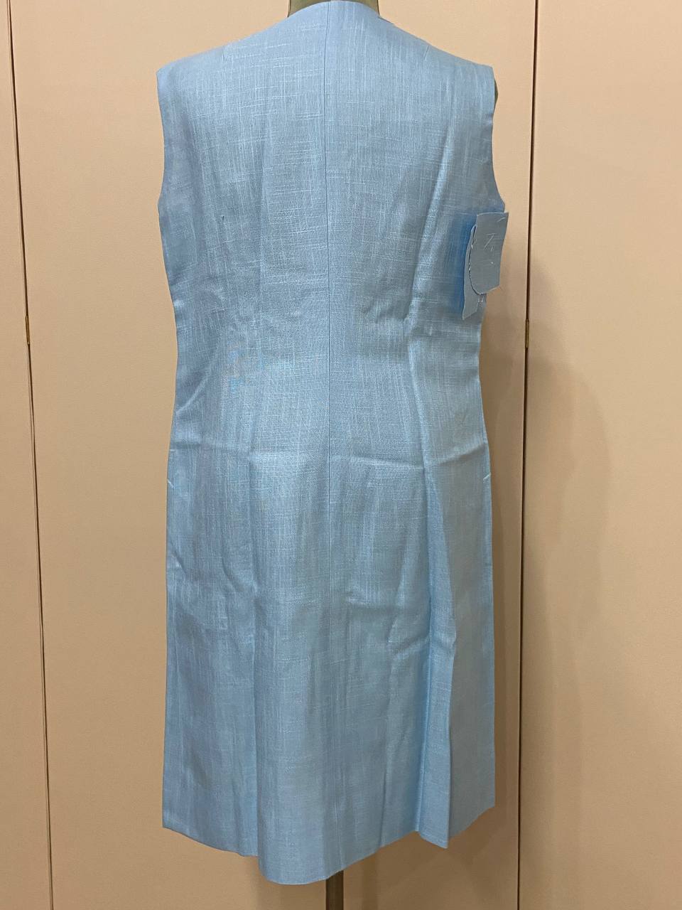 Abito sartoriale in lino smanicato - tg.52 deadstock - anni 60