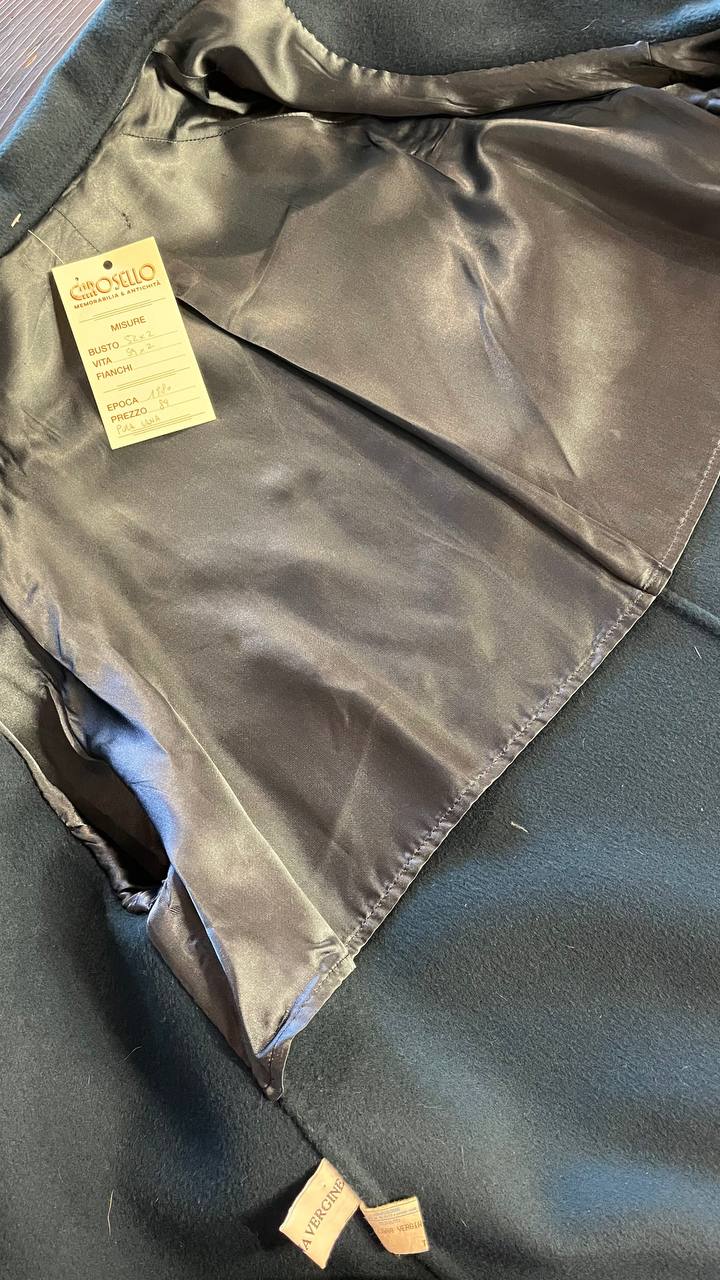 Cappotto anni 80 in pura lana vergine col.ottanio - tg.42/44