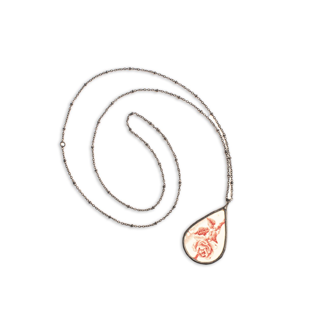 Collana con rosa rossa