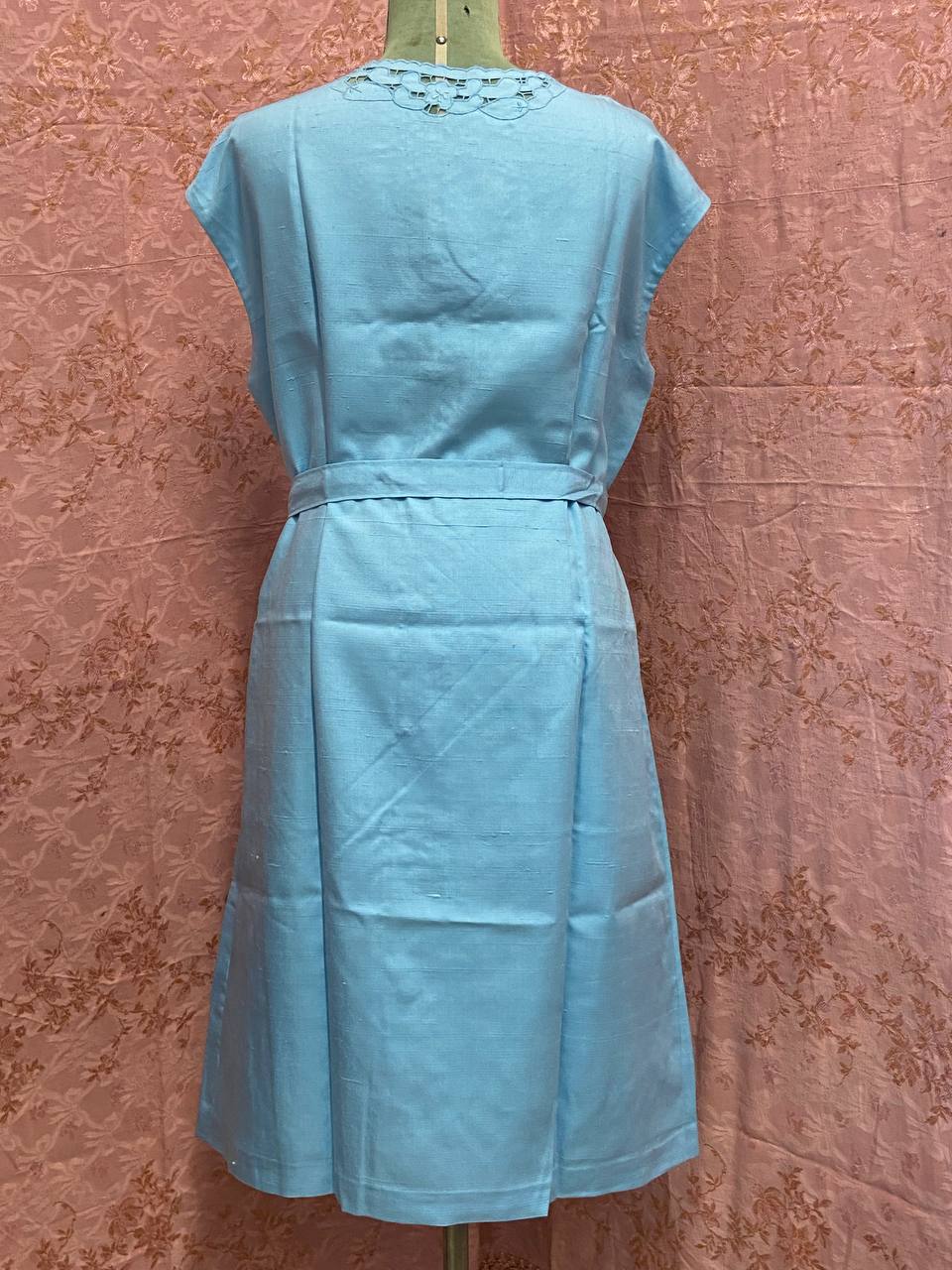 Prezioso abito anni 60 in shantung di seta - deadstock tg 58