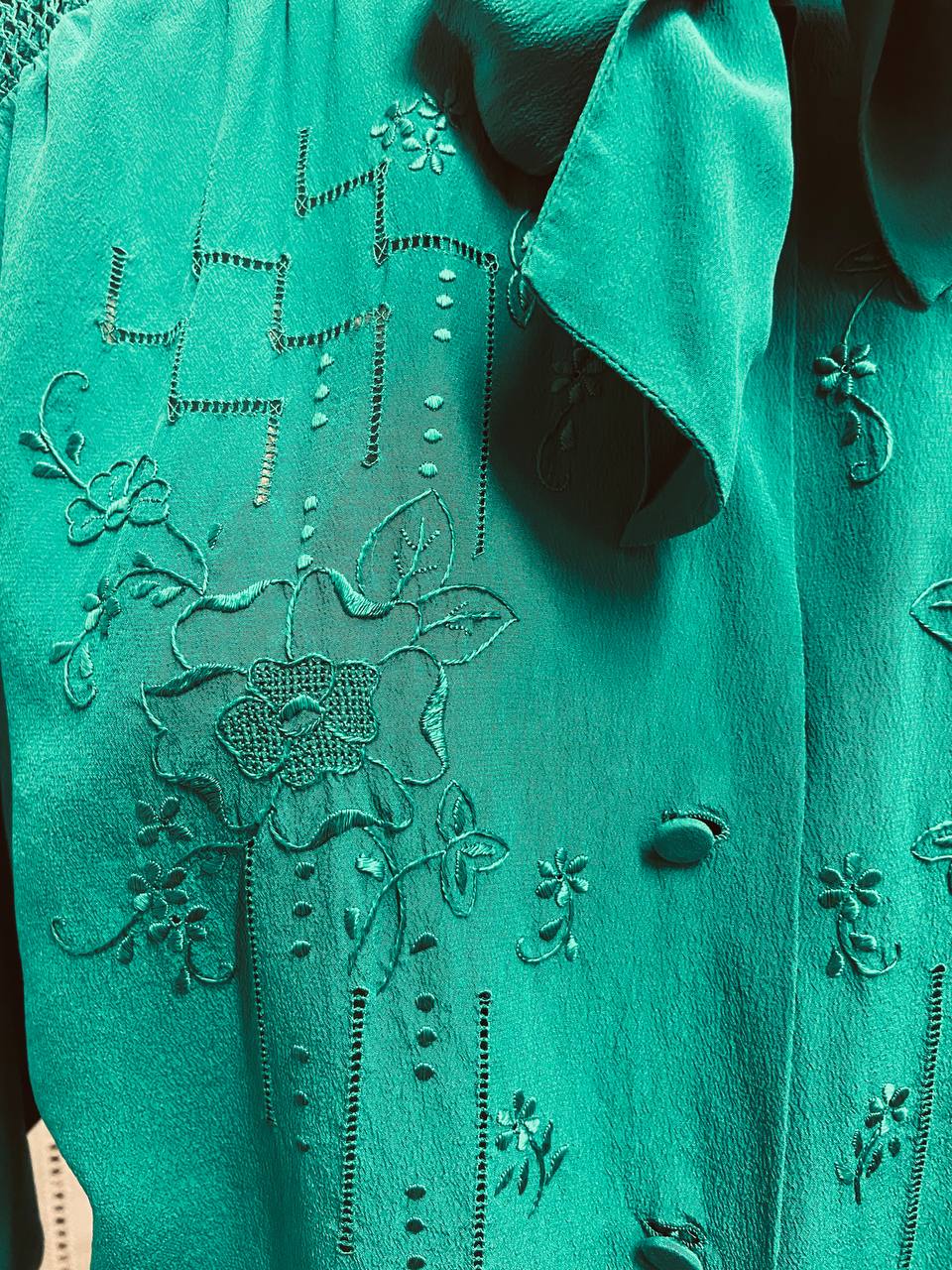Blusa Fiorella Rubino in seta - 80s
