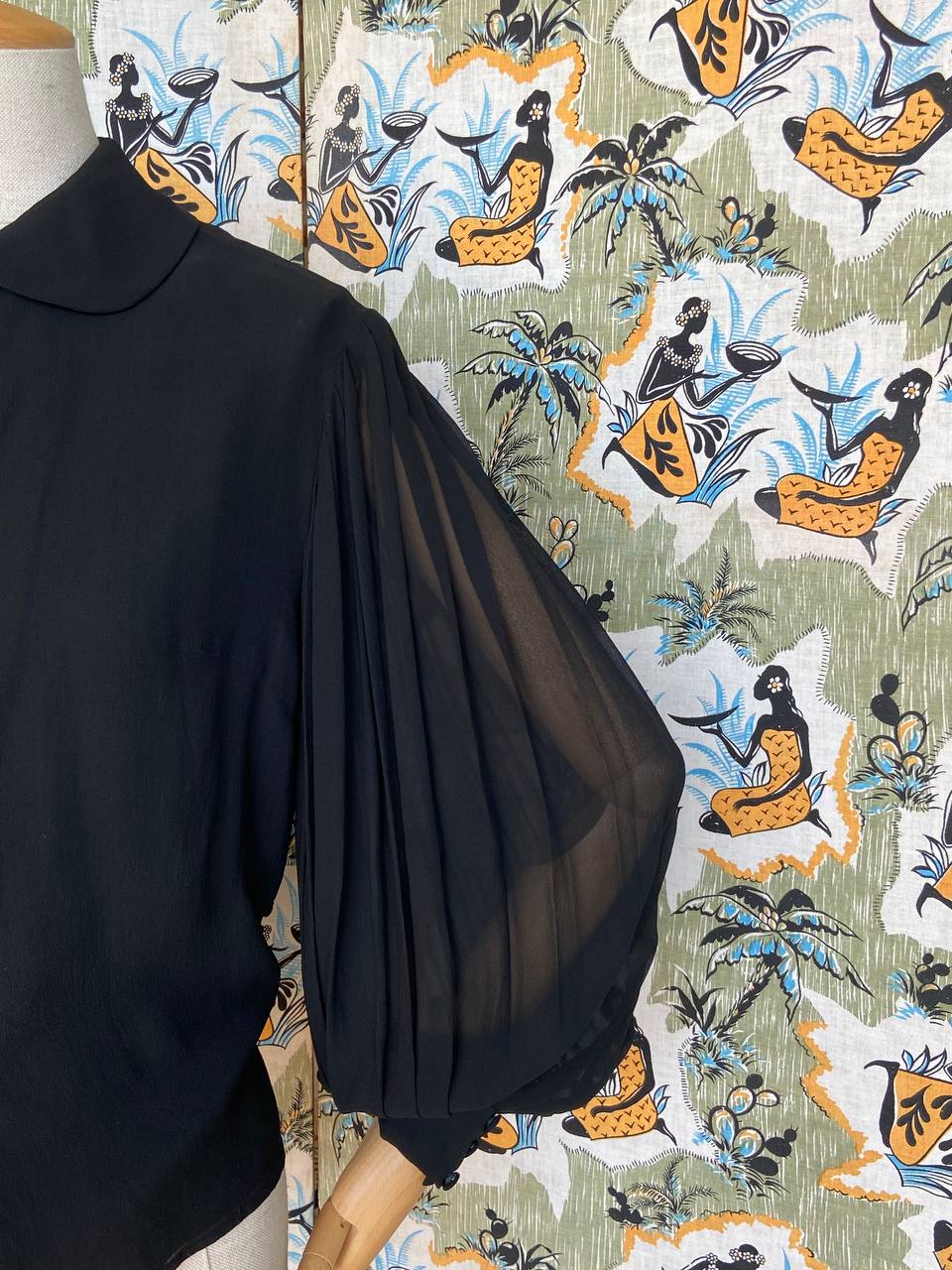 Blusa anni 60 con colletto BonTon - pura seta sartoriale