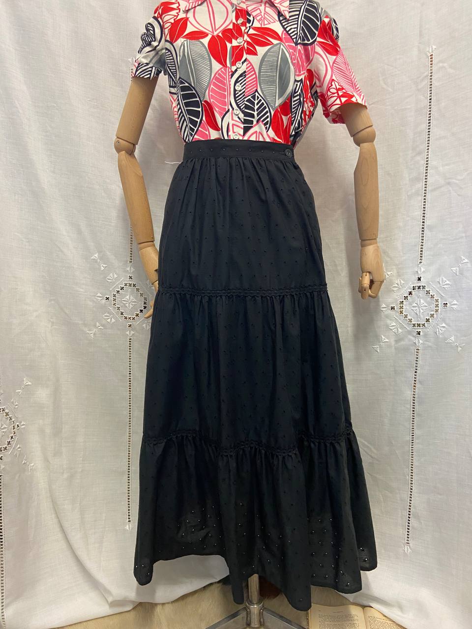 Gonna nera 100% cotone, tg 38 - 80s