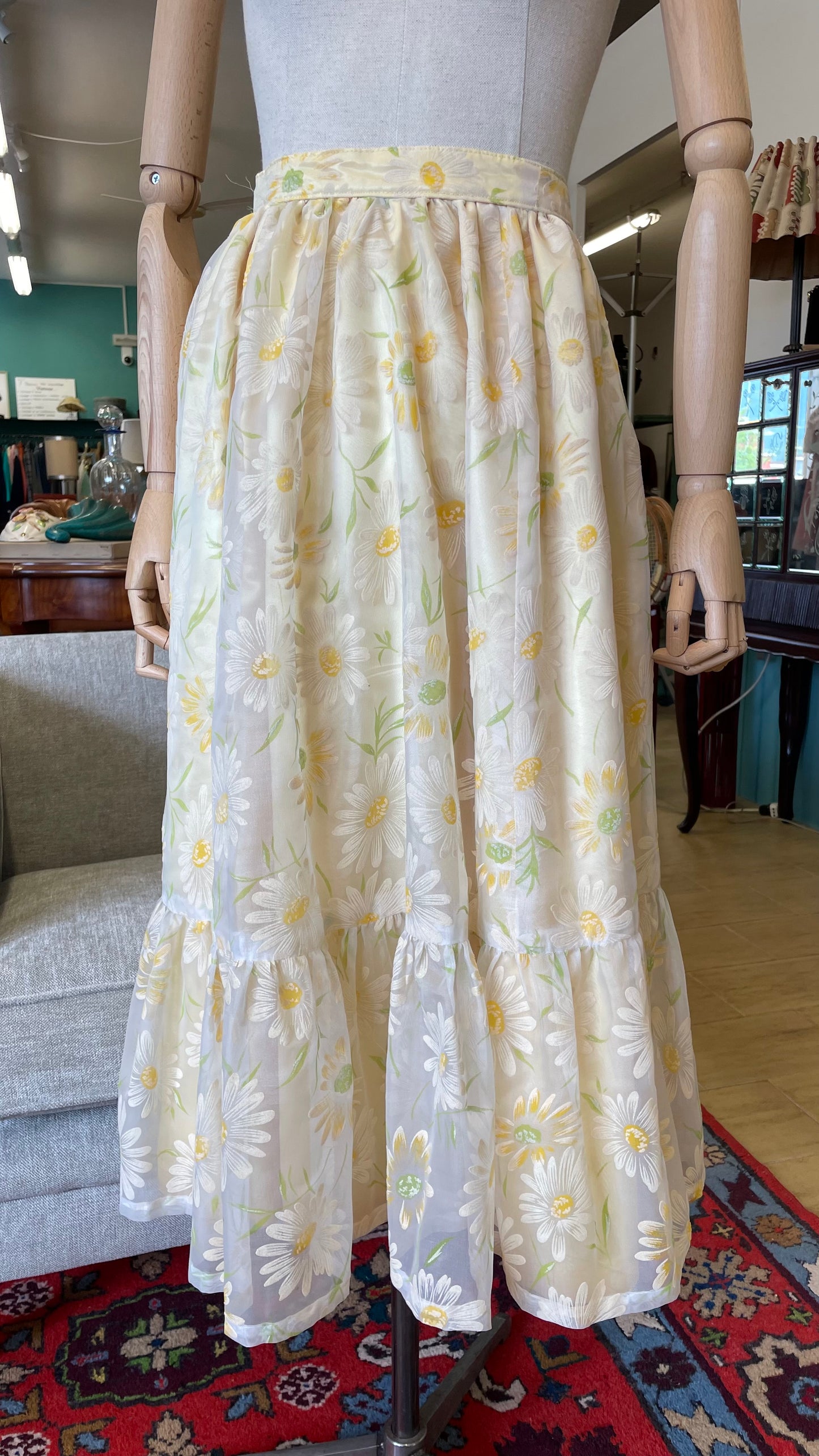 Gonna anni 70 in tulle con margherite