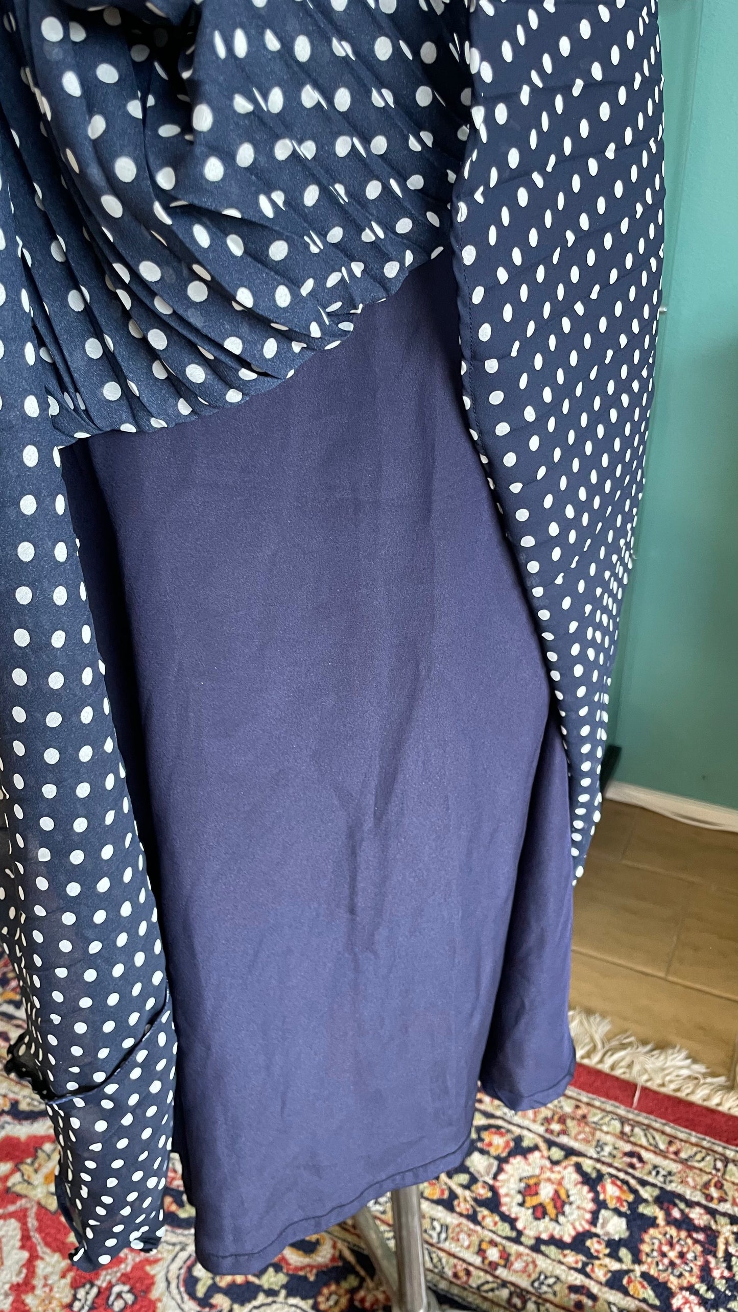 Gonna plissé blu a pois tg.44/46