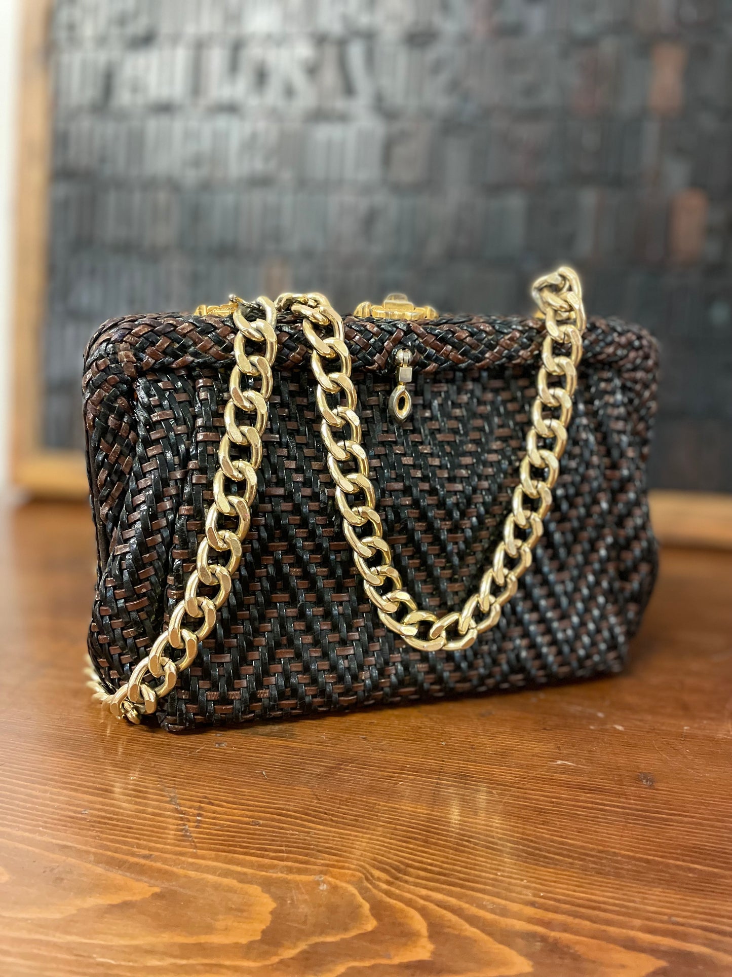 Borsetta elegante in pelle anni 60