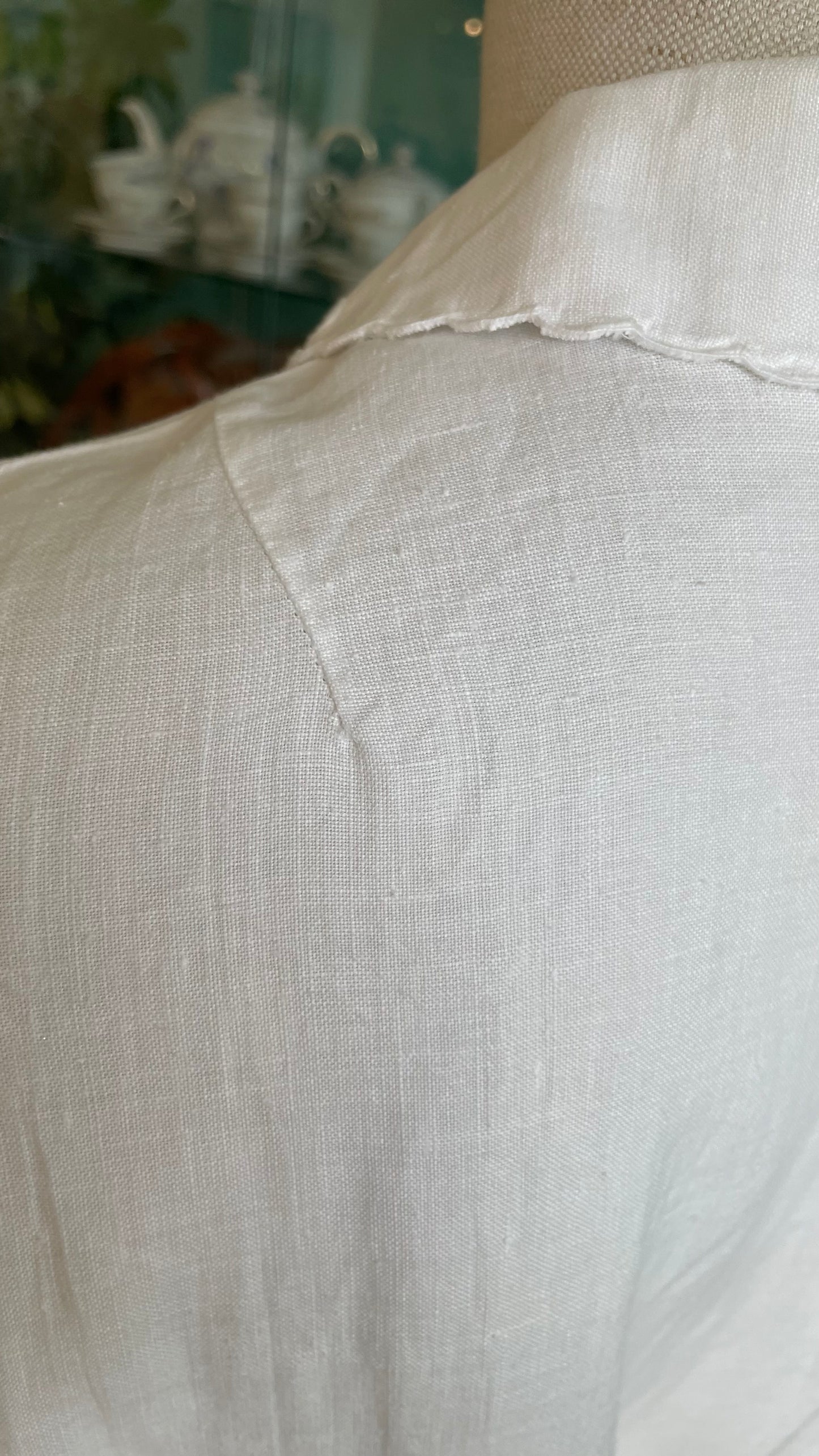 Camicia in cotone anni 50 - ricamata a mano. Tg.48/50