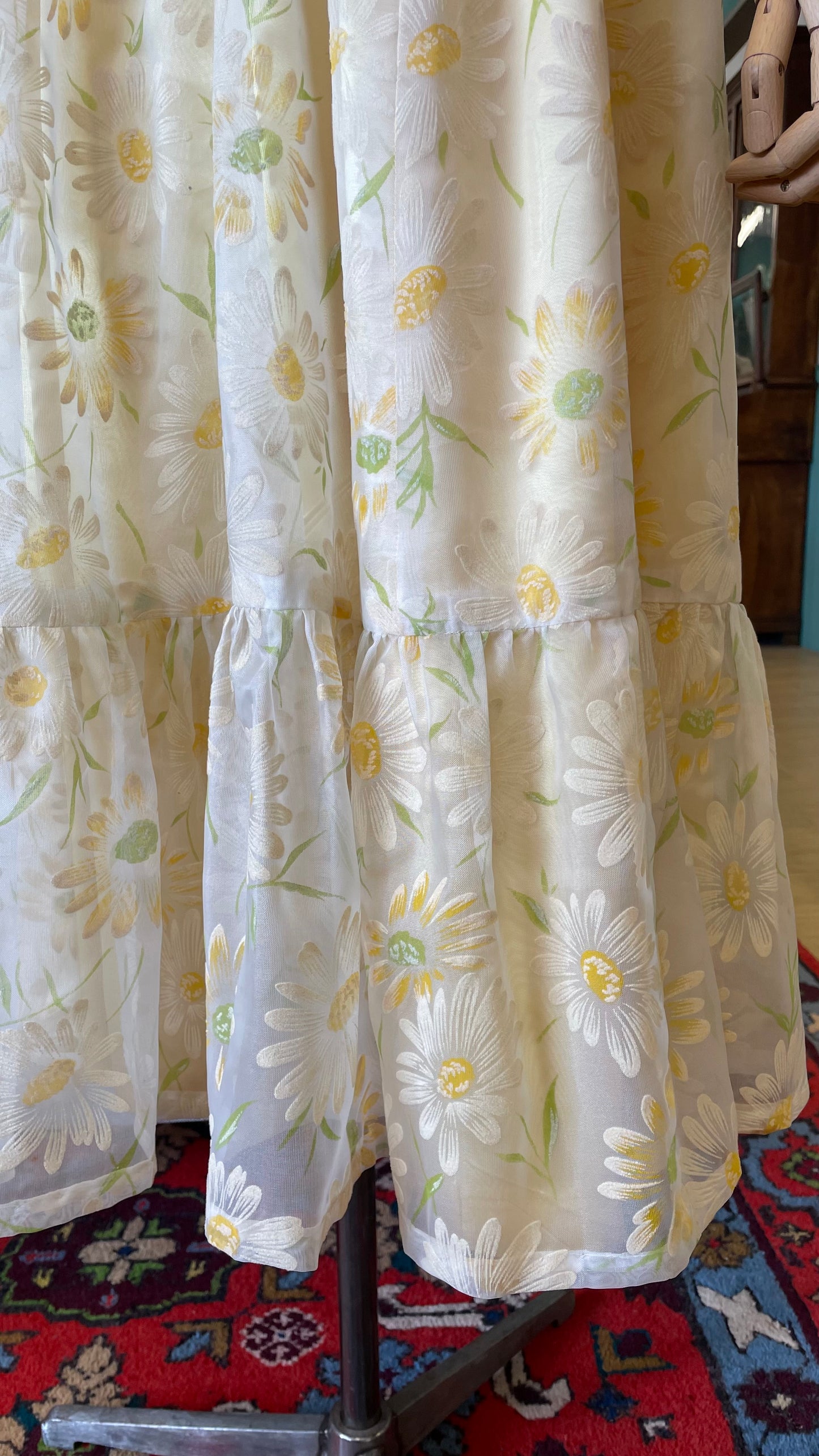 Gonna anni 70 in tulle con margherite