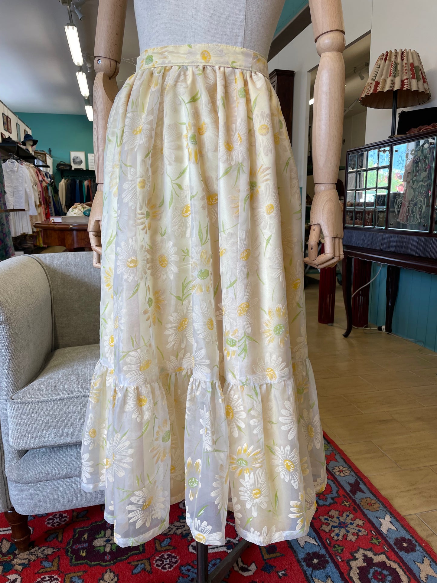 Gonna anni 70 in tulle con margherite
