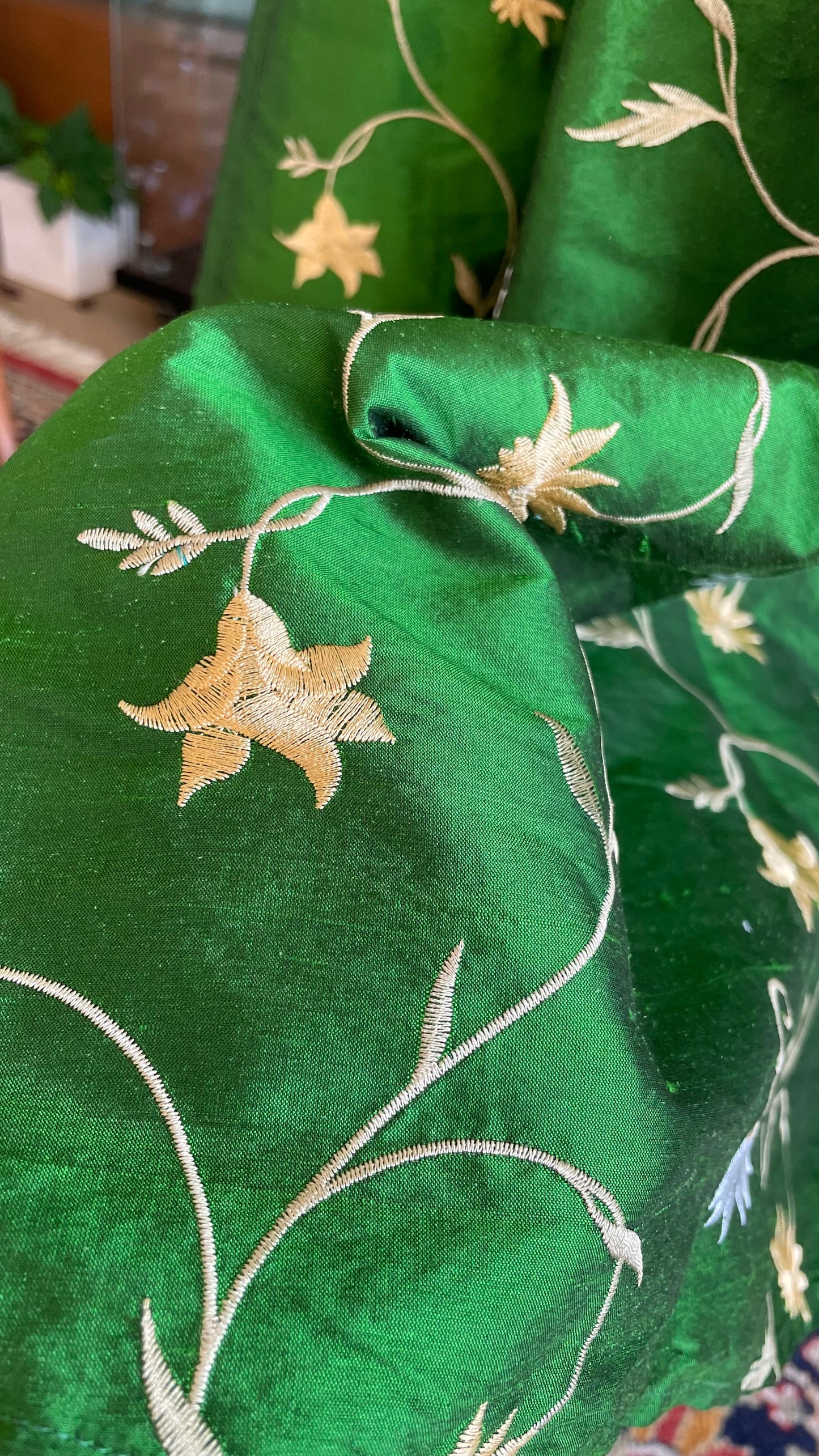 Gonna vintage in shantung verde sartoriale - tg.46/48