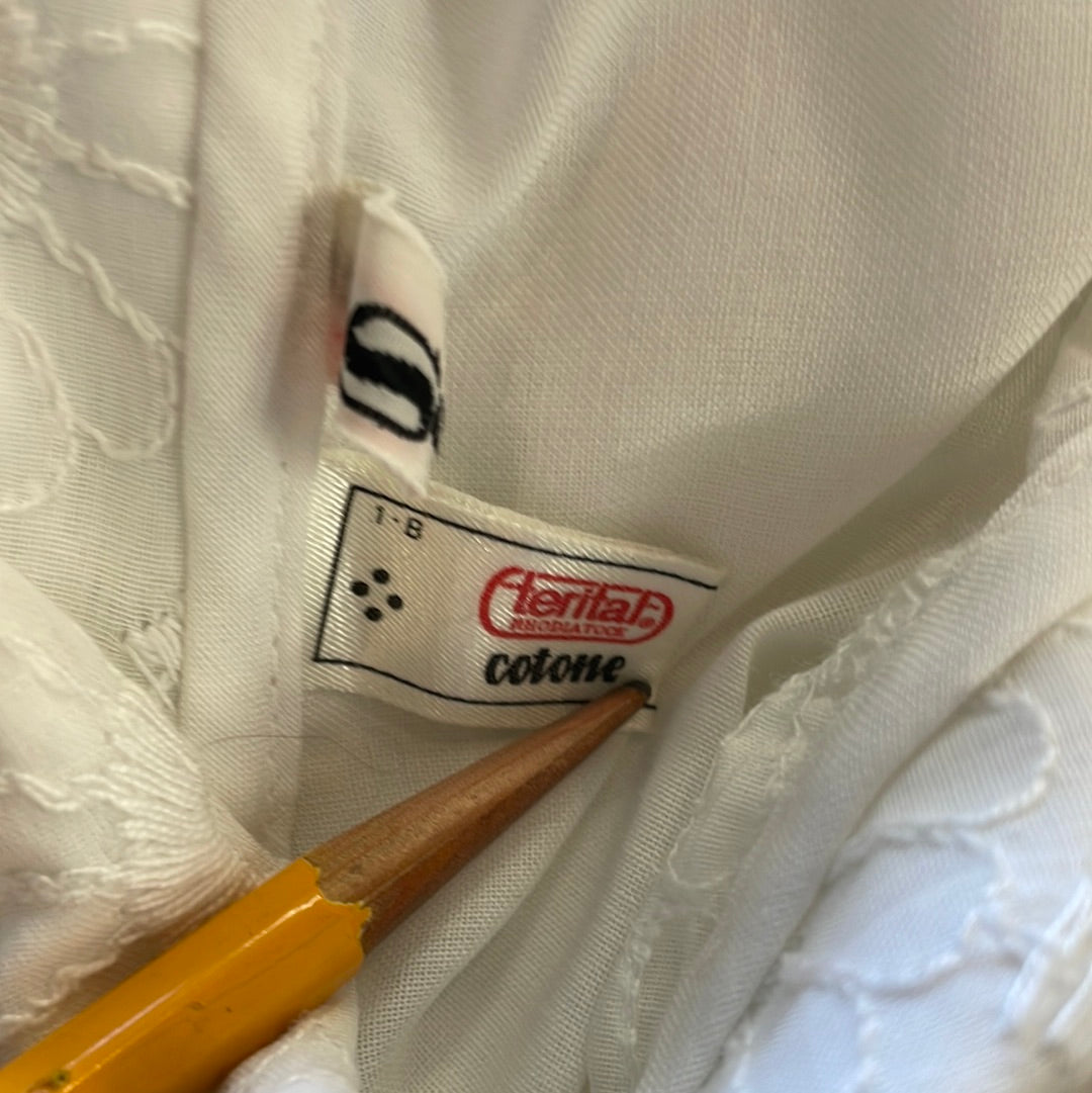 Camicia bianca anni 70 ricamata