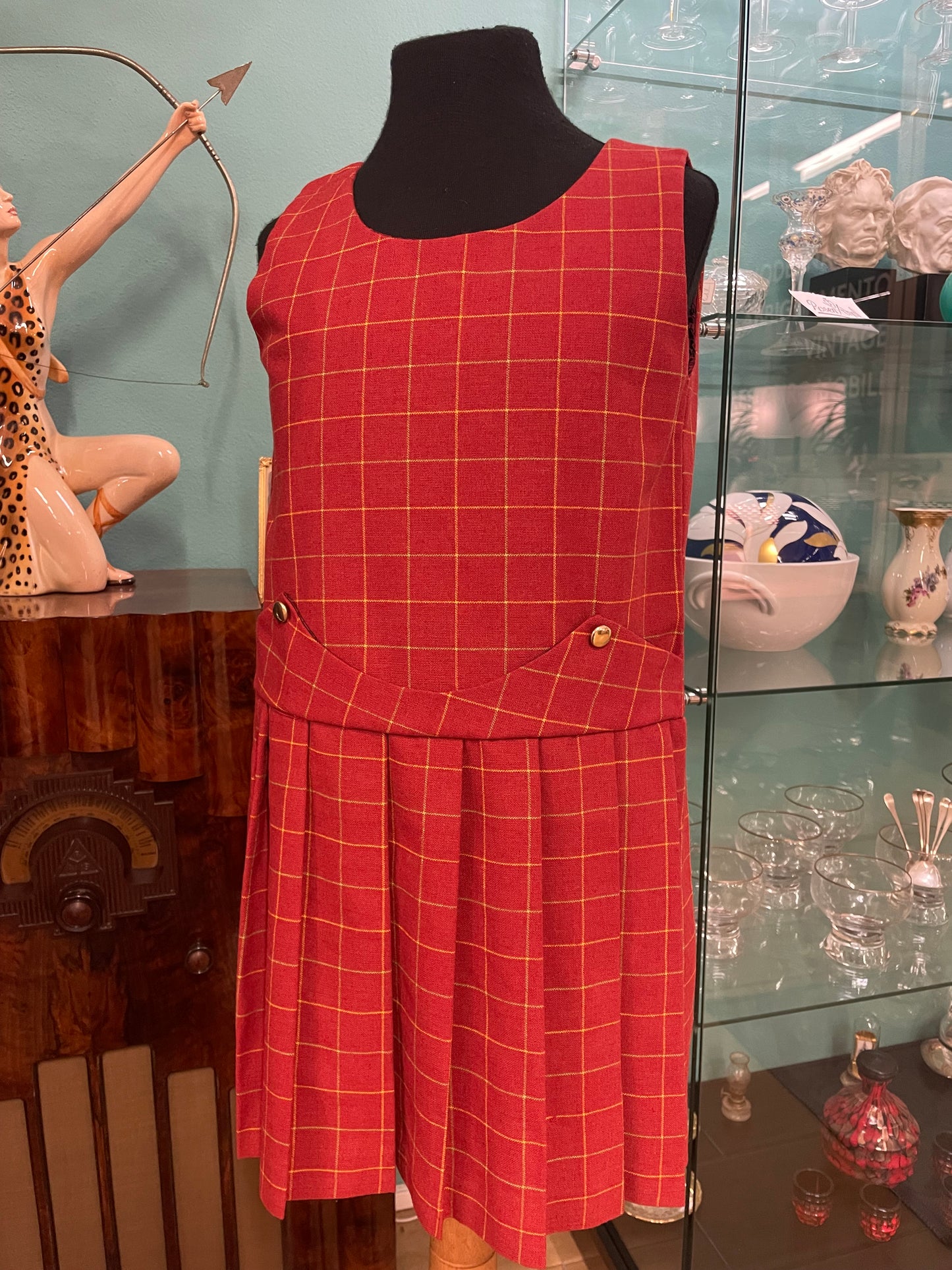Abitino da bambina anni 70 con gonna a pieghe - 3/4 anni