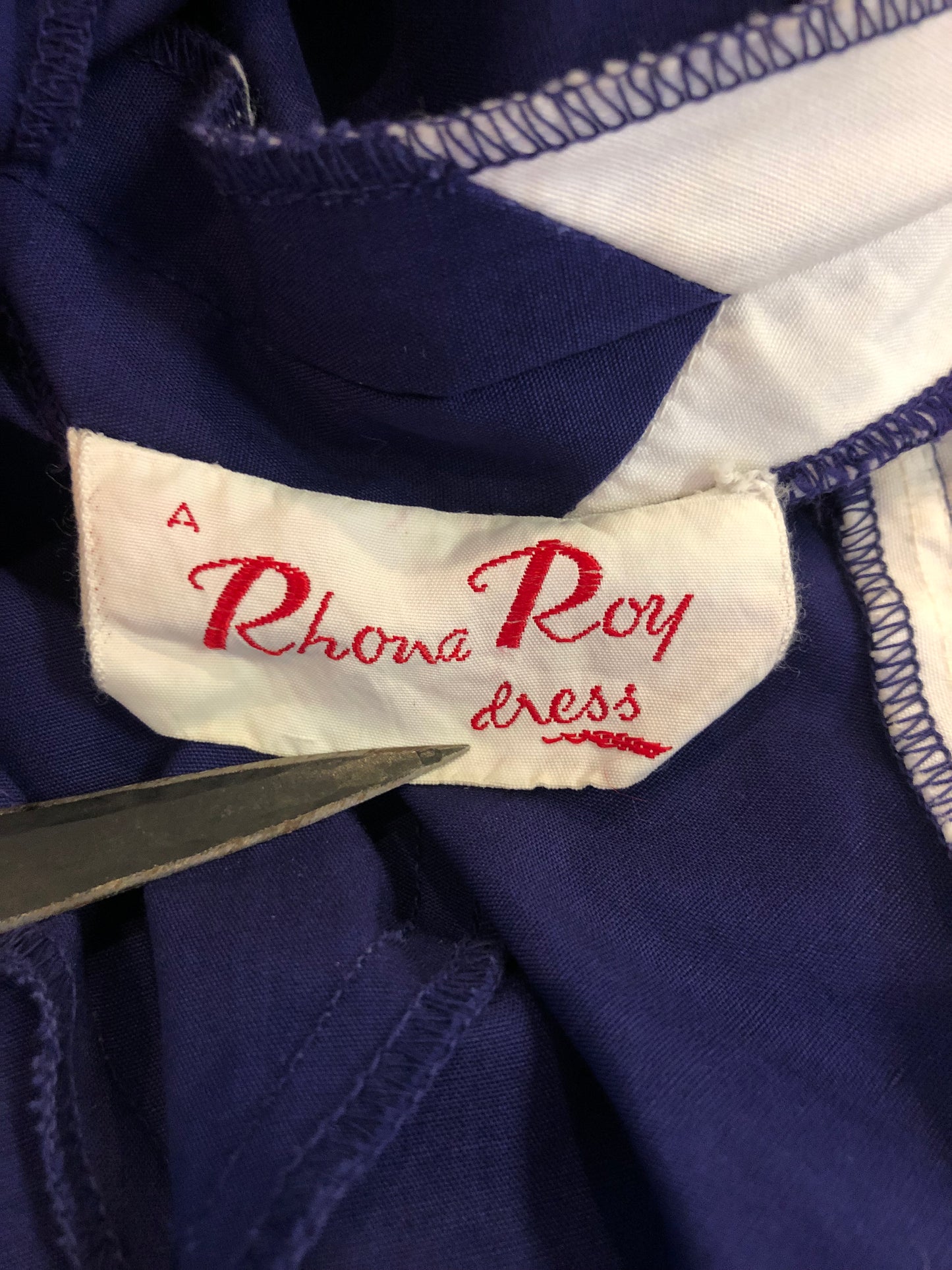 Abito inglese anni 50 blu "Rhona Roy"