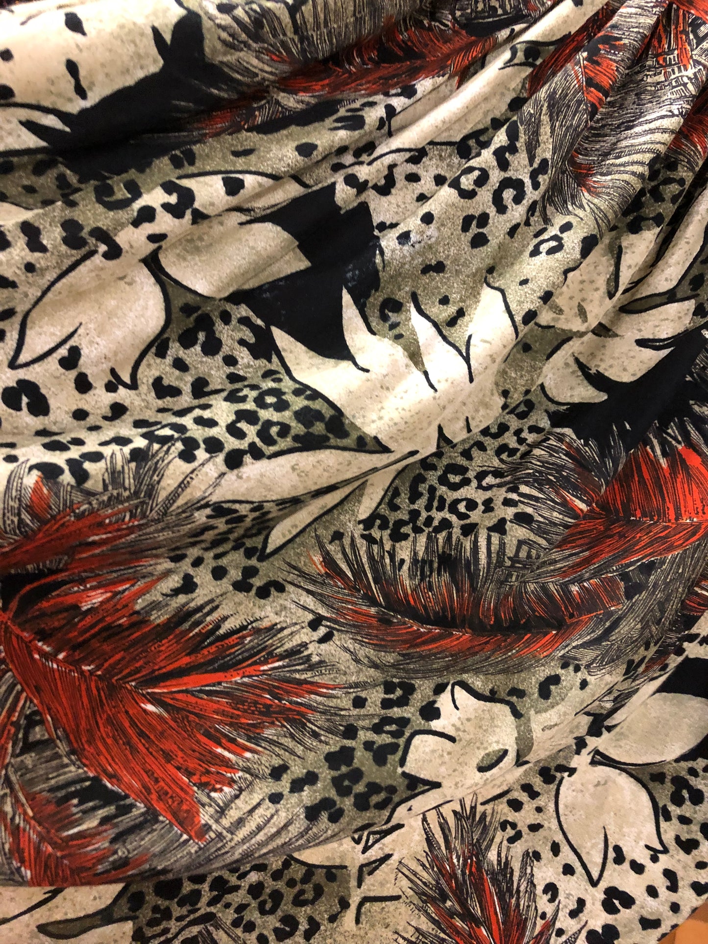 Gonna stampa tropical e leopardo anni 80