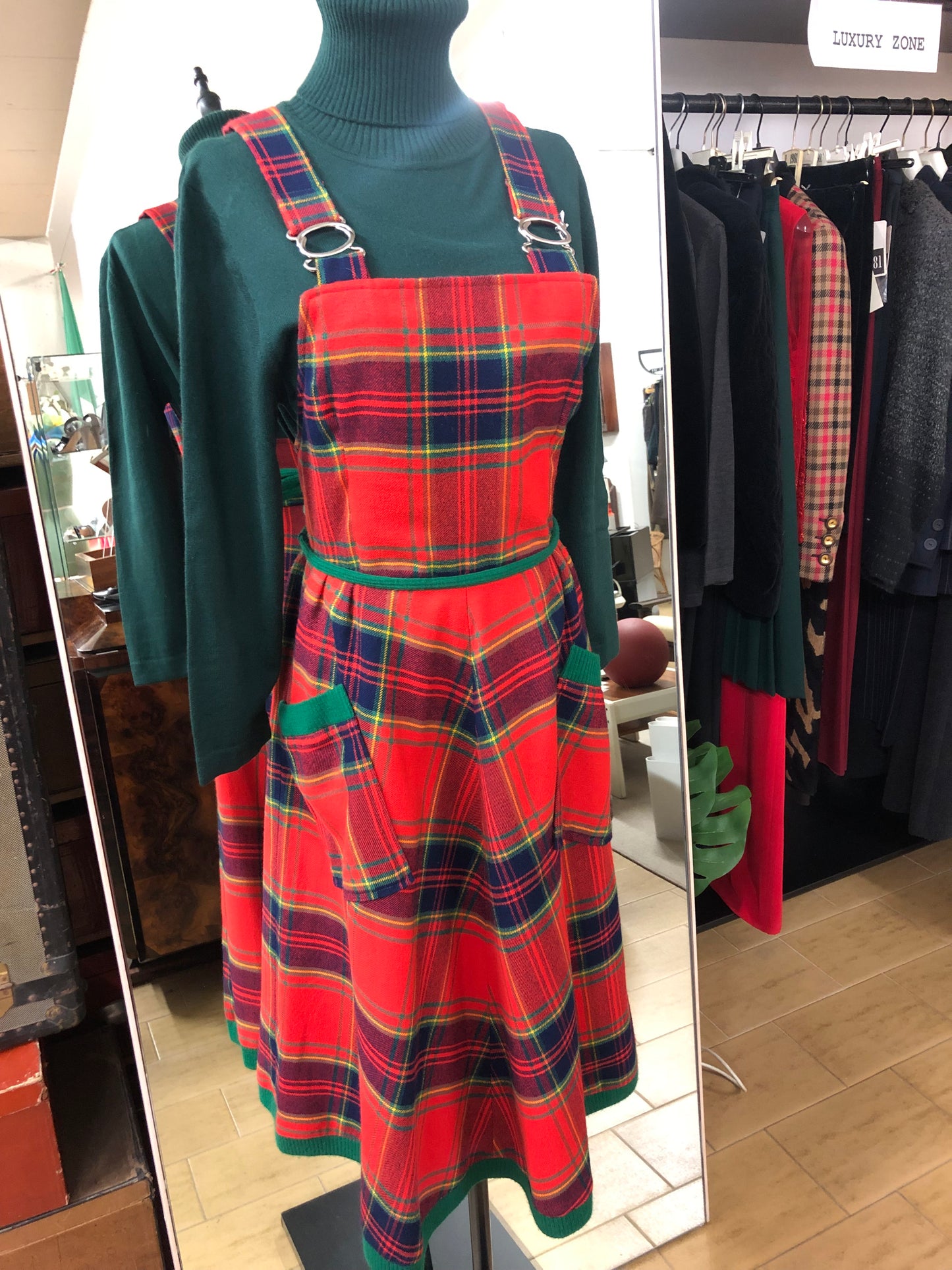 Salopette anni 70 tartan