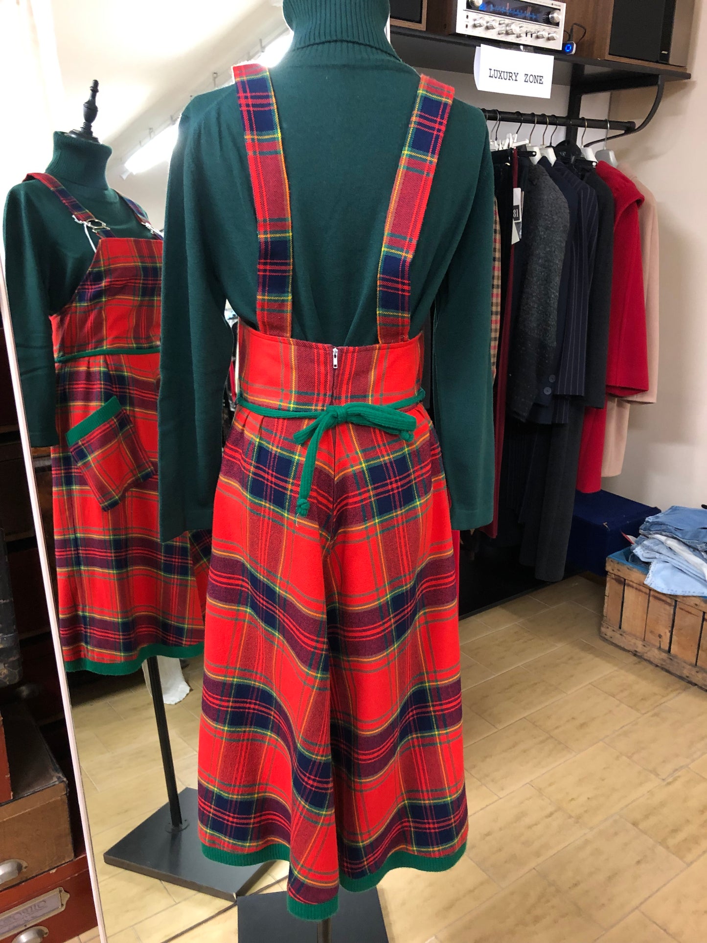 Salopette anni 70 tartan