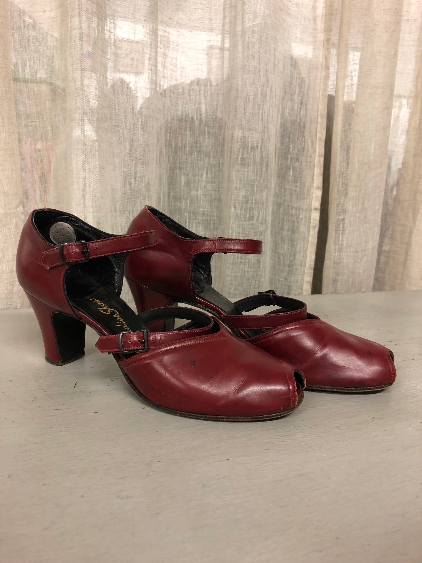 Scarpette Peep Toe americane marca "Paradise Shoes" 1940 nr. 37-38.