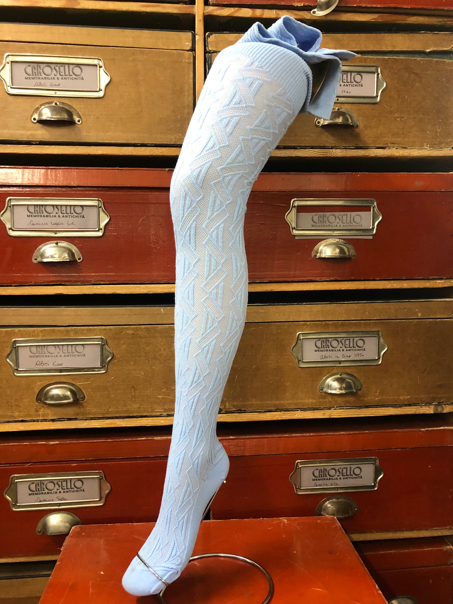 Parigine anni 70 in Leacril lavorato _ baby blue