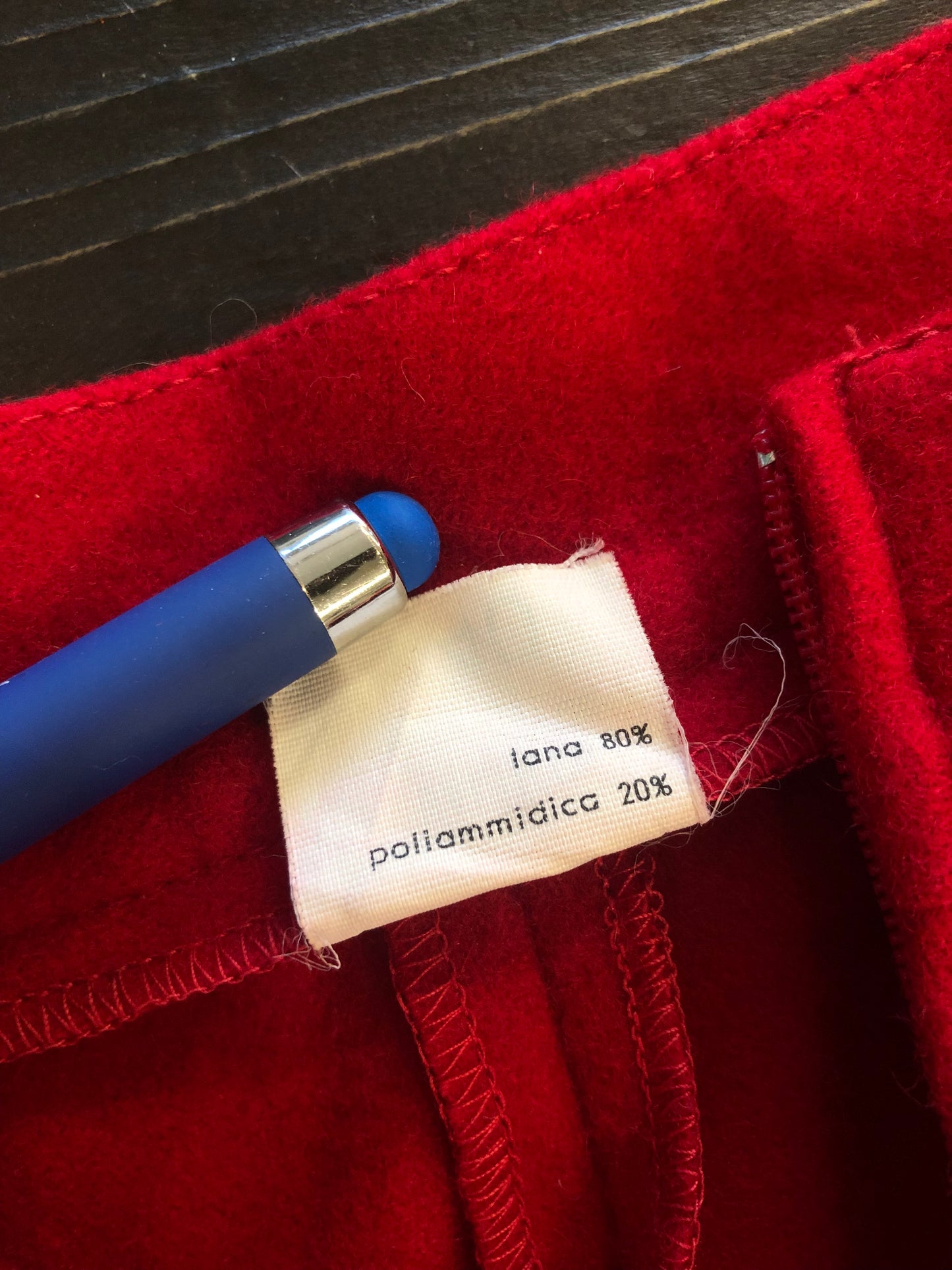 Pantaloni anni 80 in lana con chiusura alla marinara e bottoni con ancora