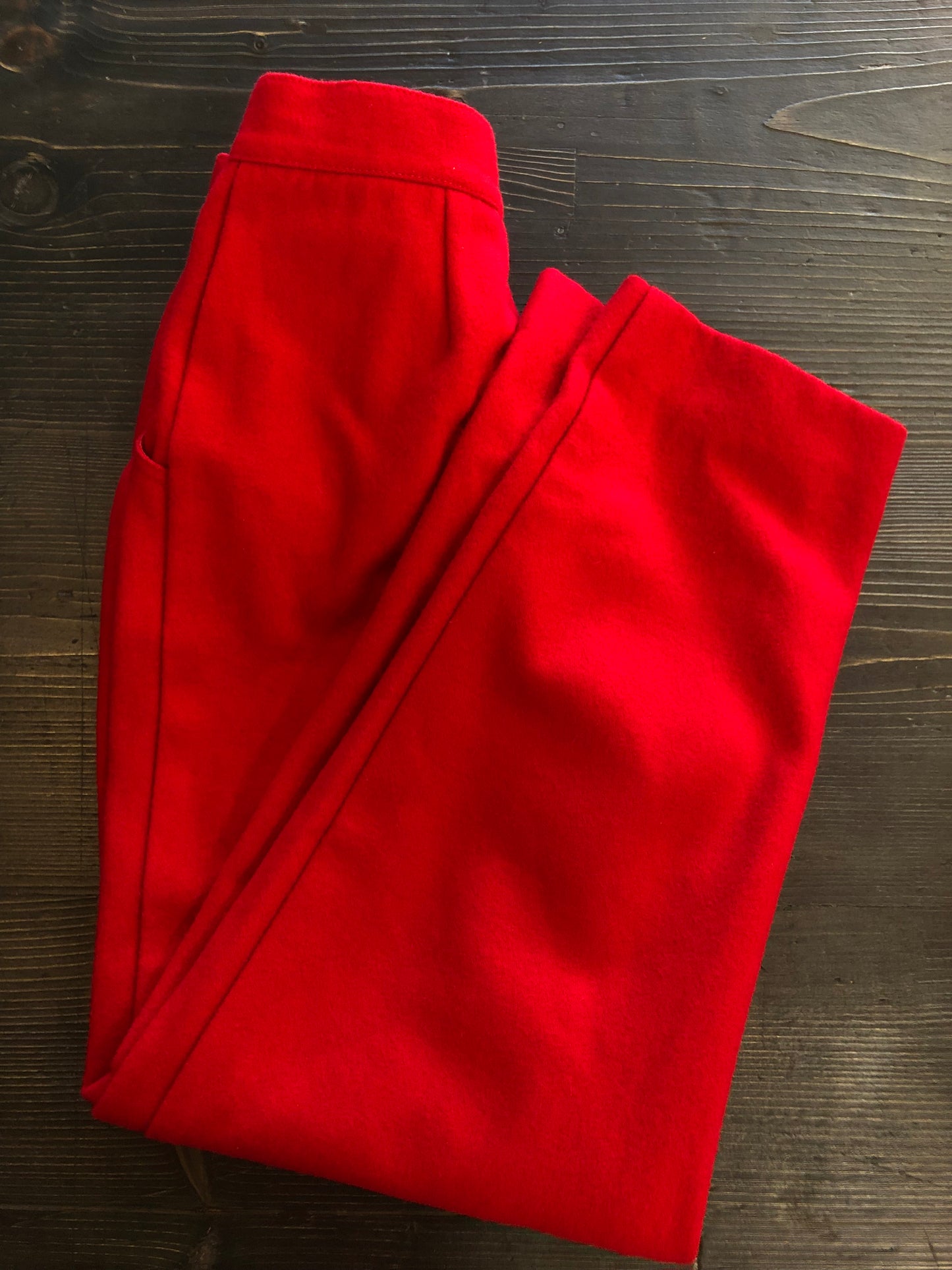 Pantaloni anni 80 in lana con chiusura alla marinara e bottoni con ancora