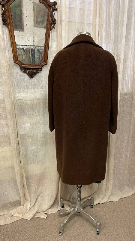 Cappotto primi anni 60 col.cioccolato in lana - tg.48/50