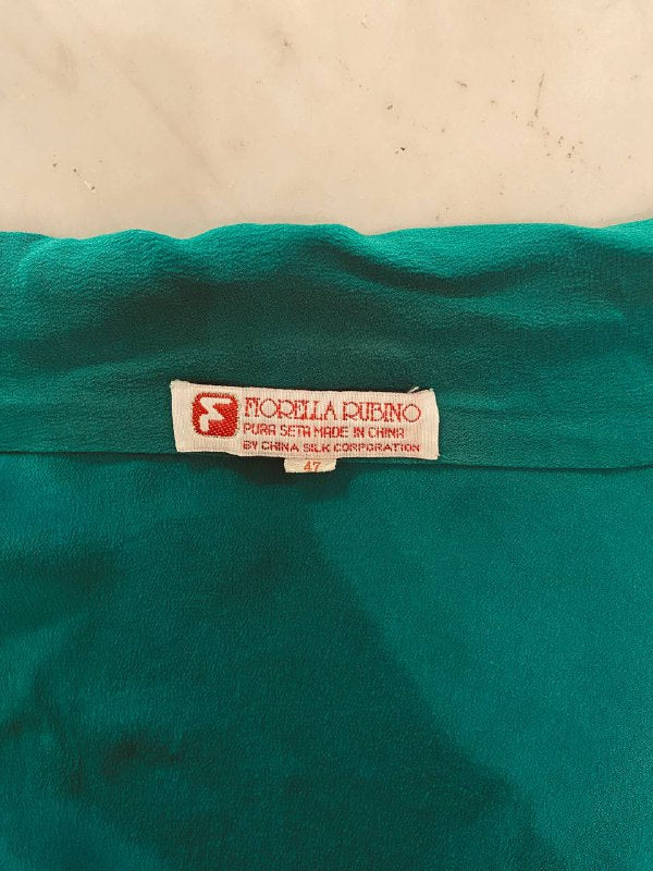 Blusa Fiorella Rubino in seta - 80s