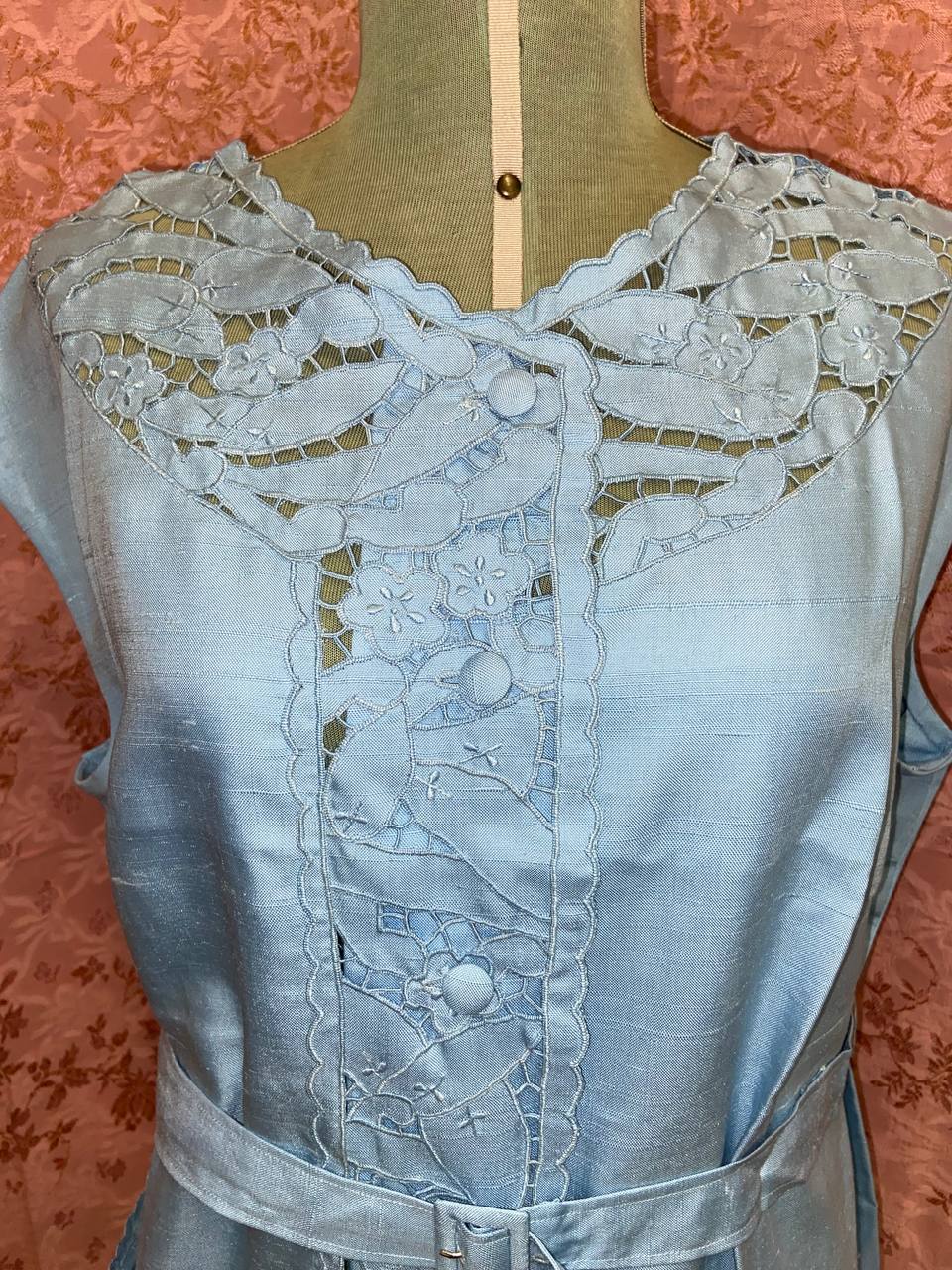 Prezioso abito anni 60 in shantung di seta - deadstock tg 58