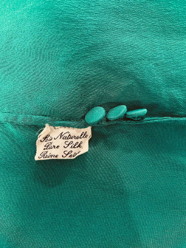 Blusa Fiorella Rubino in seta - 80s