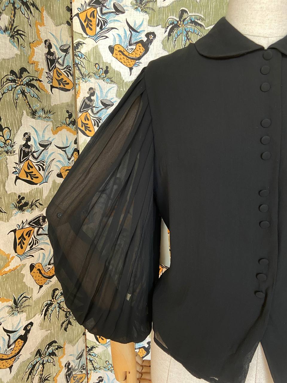 Blusa anni 60 con colletto BonTon - pura seta sartoriale