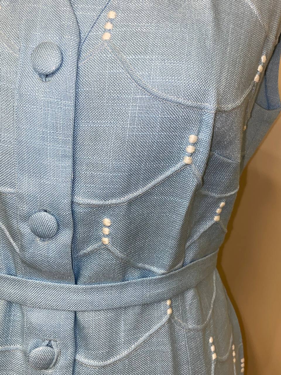 Abito sartoriale in lino smanicato - tg.52 deadstock - anni 60