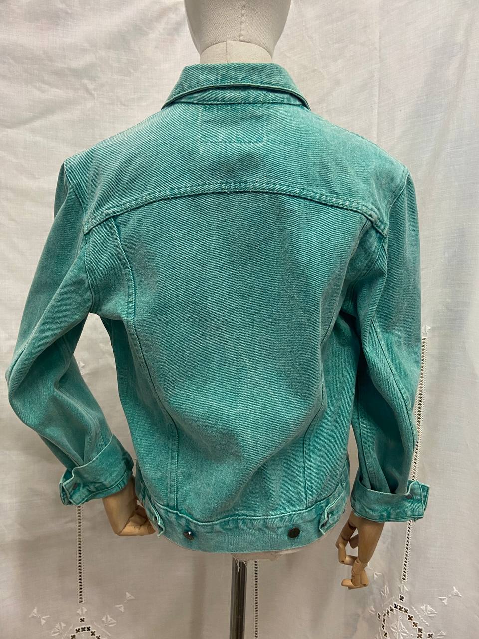 Giacca in denim verdeacqua Pepper - Made in Italy 80s