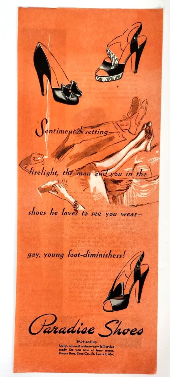 Scarpette Peep Toe americane marca "Paradise Shoes" 1940 nr. 37-38.