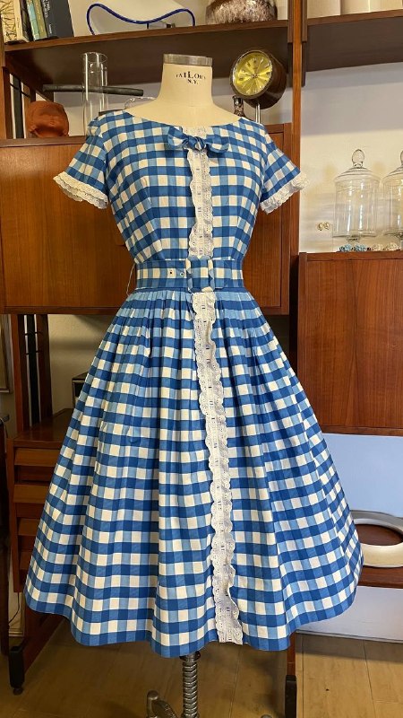 Abito anni 50 vichy Francese