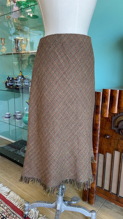 Gonna vintage in lana mélange 100% wool