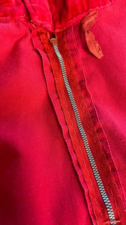 Gonna a ruota piena anni 50 in velluto rosso Carminio - tg.XS/M