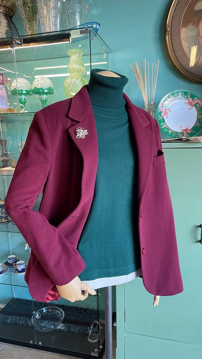 Blazer anni 80 vintage in Cashmere bordeaux tg.48/50