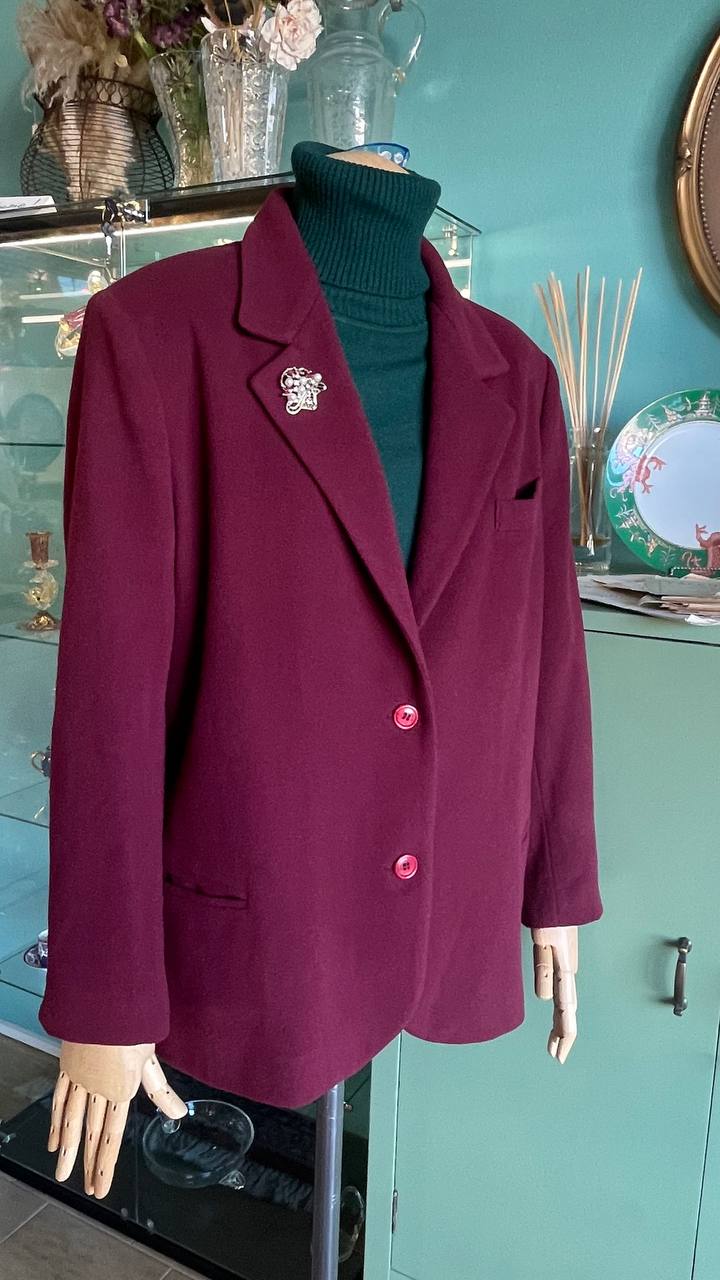 Blazer anni 80 vintage in Cashmere bordeaux tg.48/50