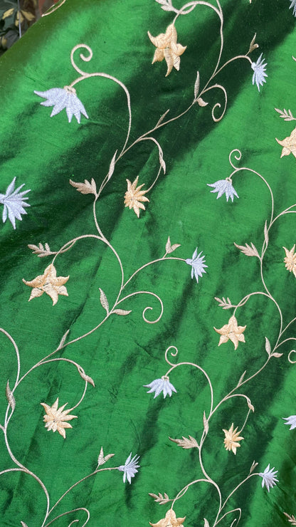 Gonna vintage in shantung verde sartoriale - tg.46/48
