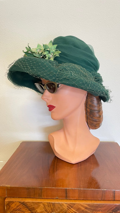 Cappello originale anni 50 verde scuro