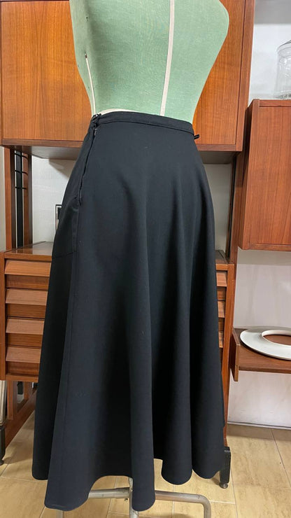Gonna nera in gabardine tg.48/50  - modello anni 40