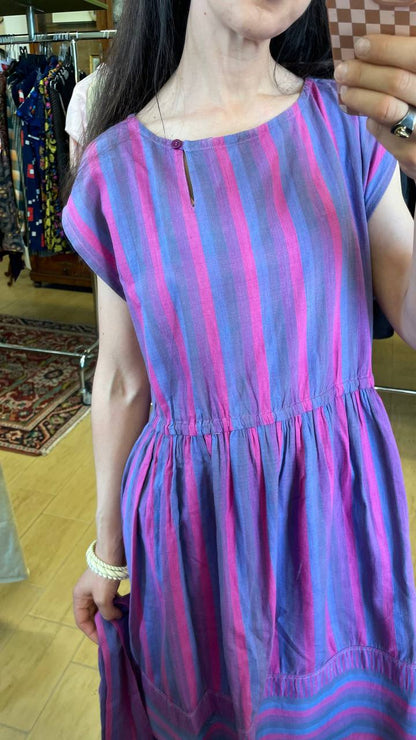 Abito cotone 1980s a righe - tg.50/52