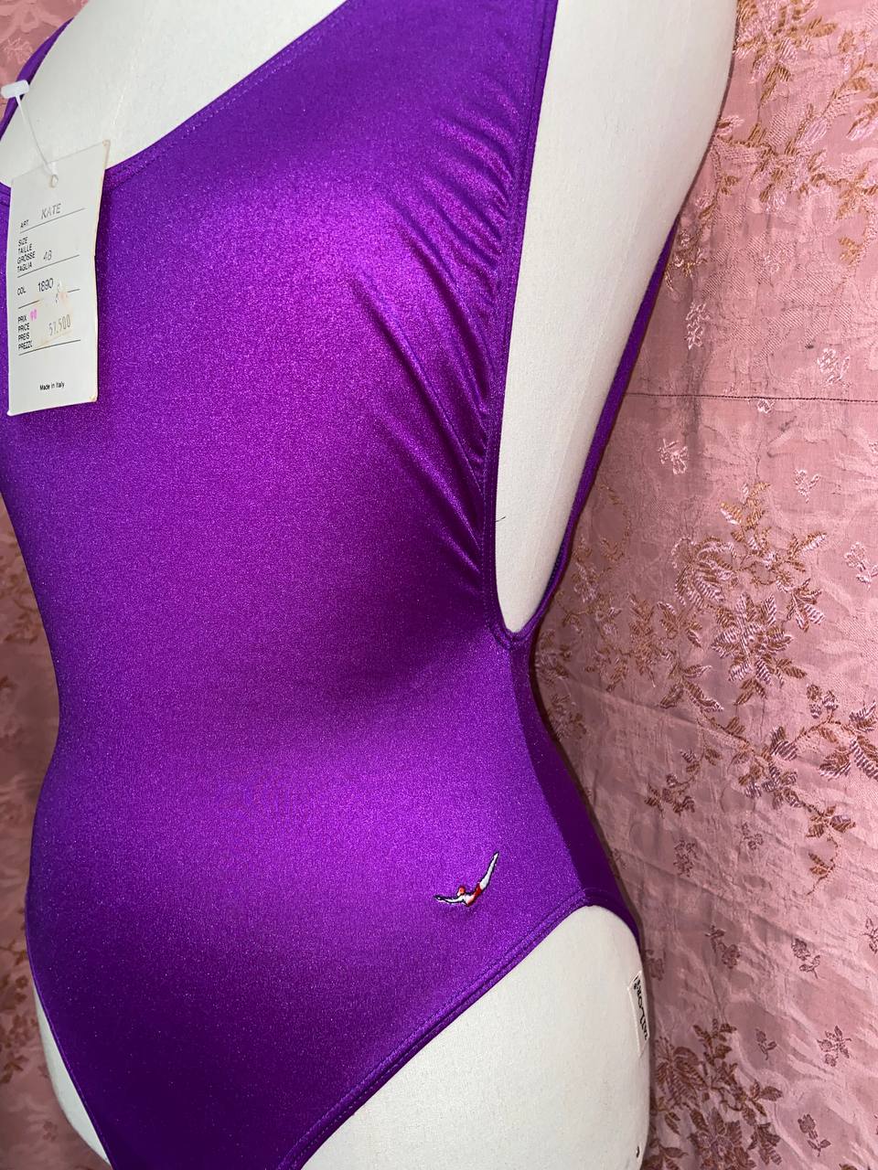 Costume intero viola Jantzen, tg 48, deadstock 1990s