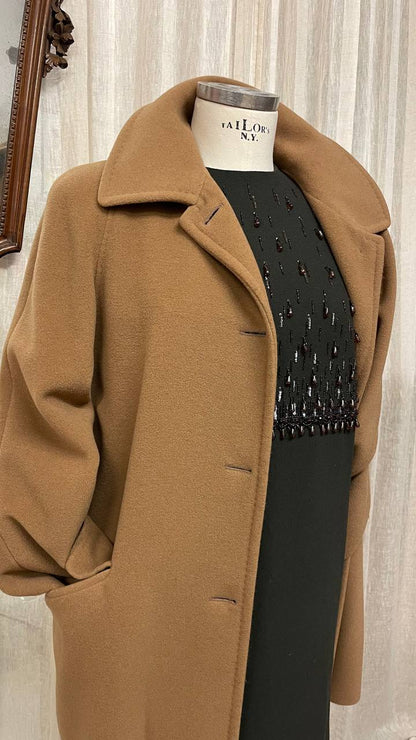 Cappottino anni 80 in lana col.cammello - tg.46