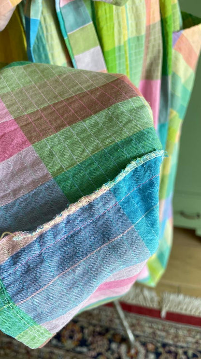 Abitino cotone 1980s does 1950s quadretti arcobaleno - tg.46