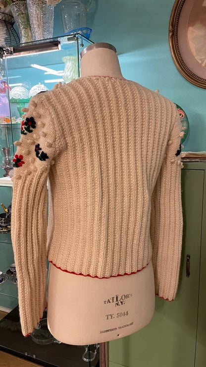 Cardigan Tirolese realizzato a mano in pura lana - Tg.S/M