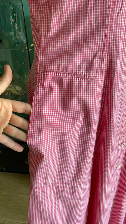 Abito anni 90 Aspesi - made in Italy - cotone a quadretti rosso/rosa - tg.44/46