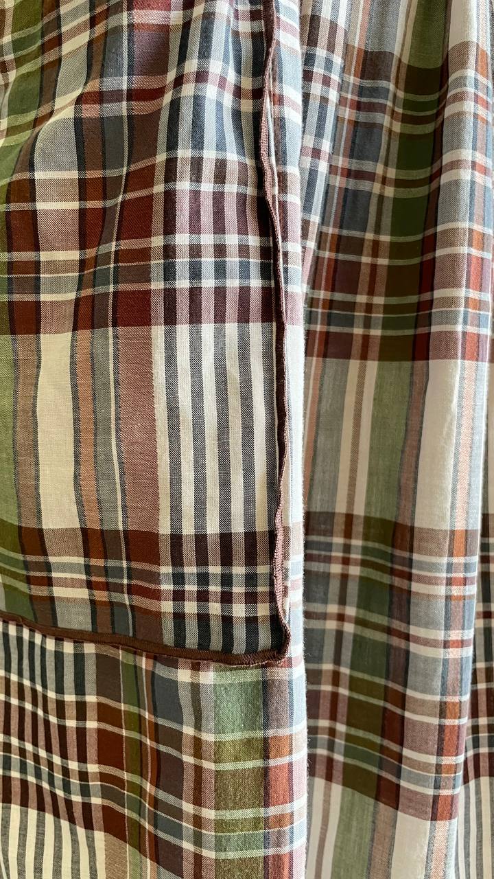 Gonna tartan estiva anni 80 in cotone - vita elastica