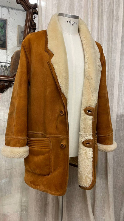 Montone primi 90s shearling - scamosciato  tg.48/50