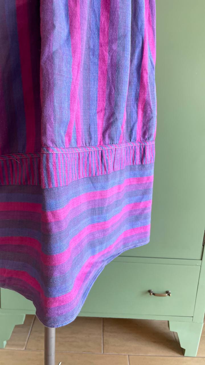 Abito cotone 1980s a righe - tg.50/52